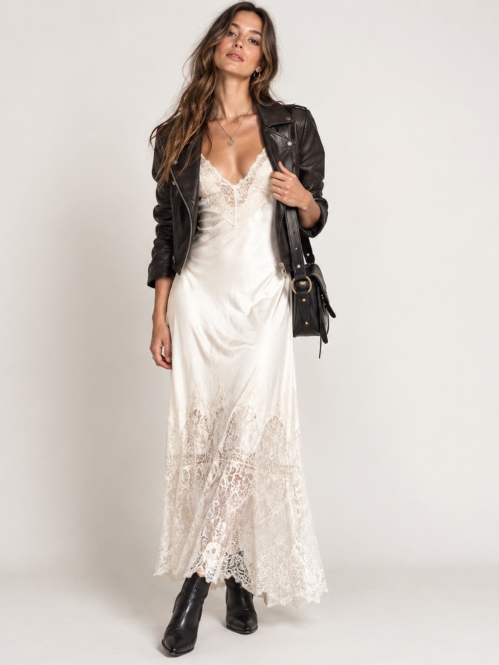 Victoria's Secret White Satin Lace Maxi Slip Dress Backless Mermaid Sz S